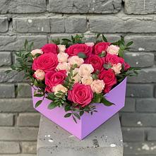 Цветочная композиция из Розы в коробке в Горетово