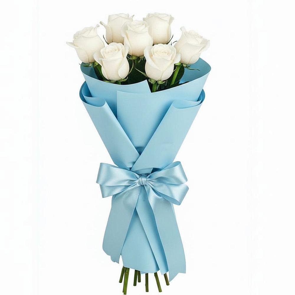 Букет 7 белых роз Проуд в Горетово