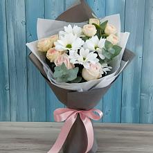 Букет цветов из:  Хризантемы и Розы в Горетово