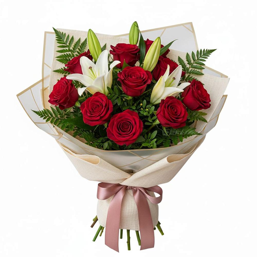 Букет цветов из: Лилии и Розы в Горетово