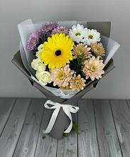 Букет цветов из:  Розы, Герберы и Хризантемы #REPLACE_PRED# Горетово