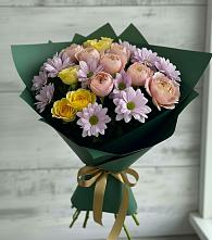 Букет цветов из:  Хризантемы и Розы #REPLACE_PRED# Горетово