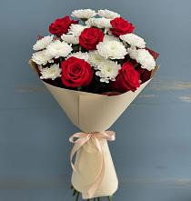 Букет цветов из:  Розы и Хризантемы в Горетово
