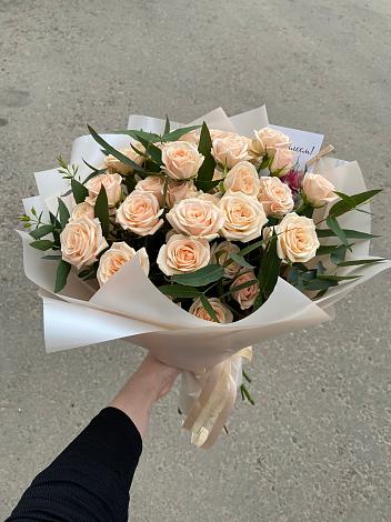 Букет Кремовые розы Латте в Горетово