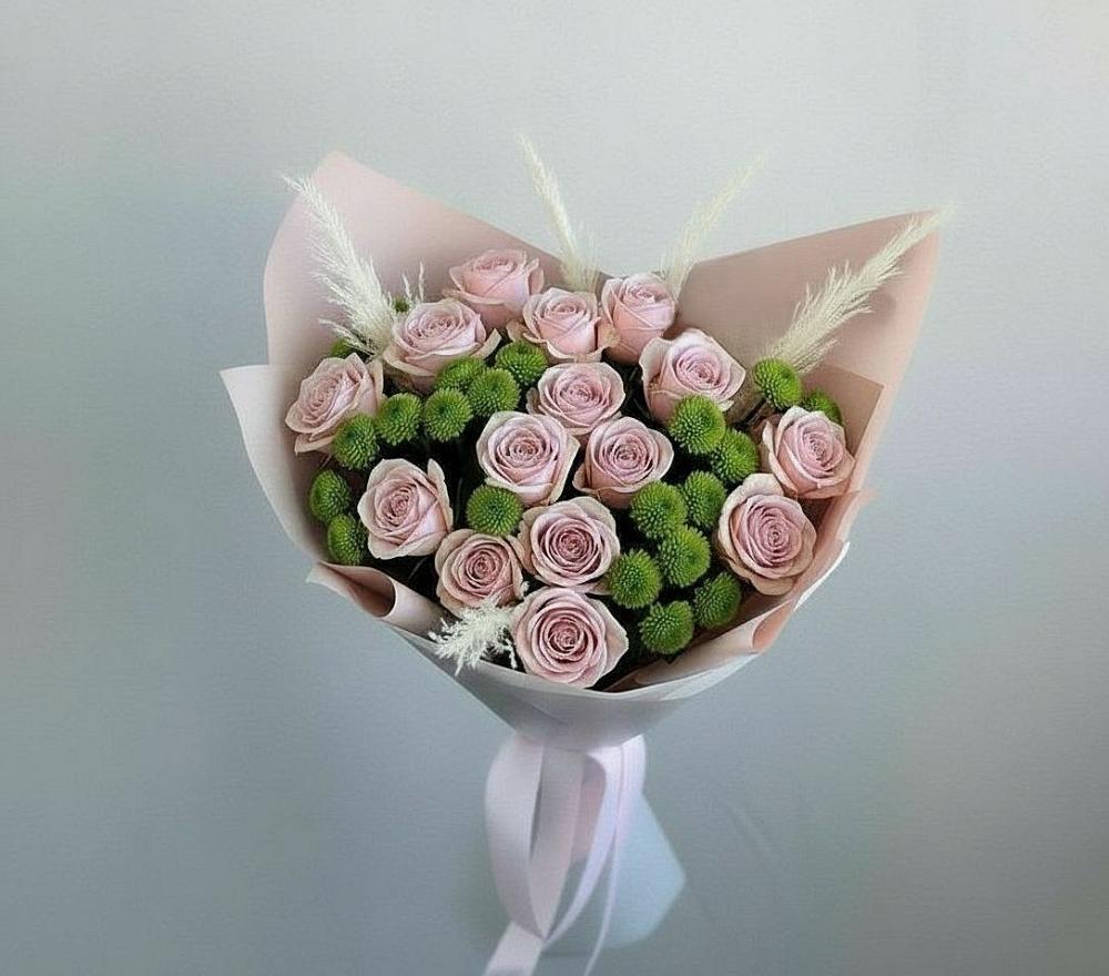 Букет цветов из: Розы и Хризантемы в Горетово