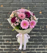 Букет цветов из:  Герберы и Хризантемы в Горетово