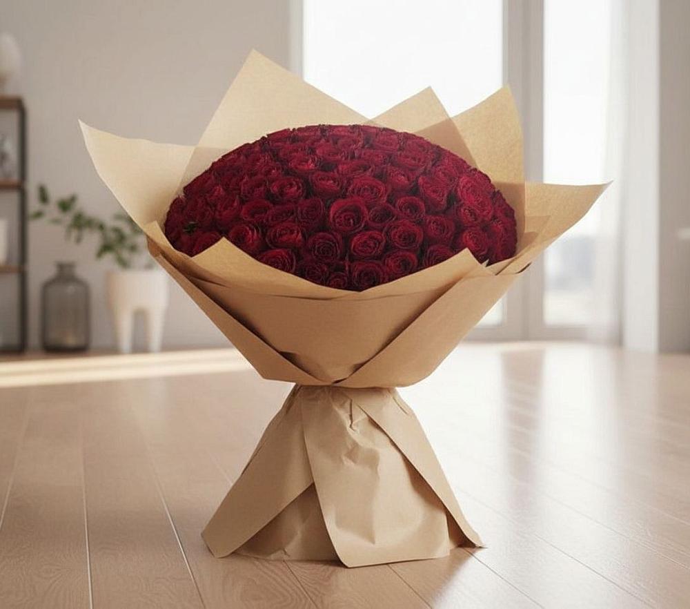 Букет 101 Красная роза в Горетово