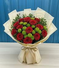 Букет цветов из:  Розы и Хризантемы в Горетово